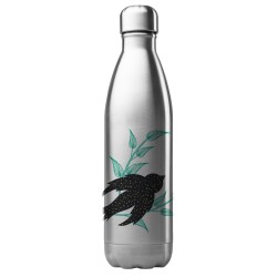 Bouteille gourde isotherme acier inox 500 ml imprimé illustration oiseau