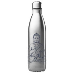 Bouteille gourde isotherme acier inox 500 ml imprimé illustration zen méditation bouddha