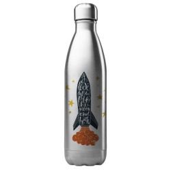 Bouteille gourde isotherme acier inox 500 ml imprimé illustration Fusée