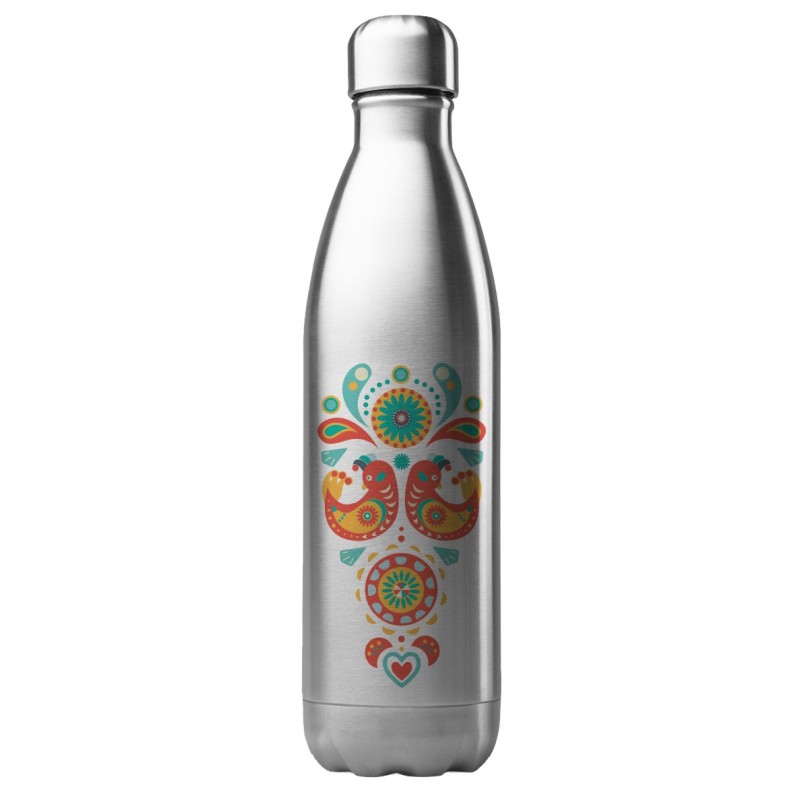 Bouteille gourde isotherme acier inox 500 ml imprimé illustration scandinave