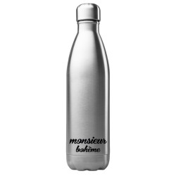 Bouteille gourde isotherme acier inox 500 ml imprimé illustration monsieur bohème