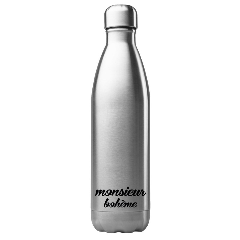 Bouteille gourde isotherme acier inox 500 ml imprimé illustration monsieur bohème