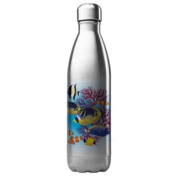 Bouteille gourde isotherme acier inox 500 ml imprimé citation poisson océan