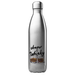 Bouteille gourde isotherme acier inox 500 ml imprimé citation humour JAmour & whisky