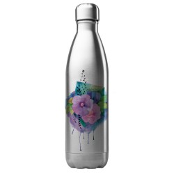 Bouteille gourde isotherme acier inox 500 ml imprimé illustration illustration Fleur