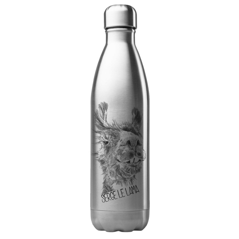 Bouteille gourde isotherme acier inox 500 ml imprimé illustration illustration serge le lama