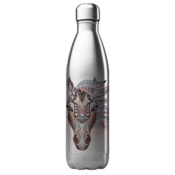Bouteille gourde isotherme acier inox 500 ml imprimé illustration cheval