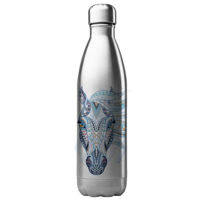 Bouteille gourde isotherme acier inox 500 ml imprimé illustration cheval
