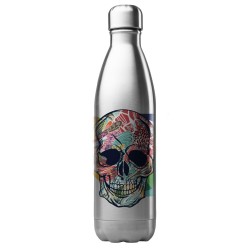 Bouteille gourde isotherme acier inox 500 ml imprimé illustration Tête de mort