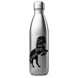Bouteille gourde isotherme acier inox 500 ml imprimé illustration cheval