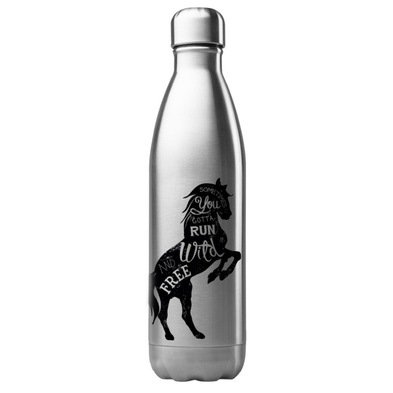 Bouteille gourde isotherme acier inox 500 ml imprimé illustration cheval