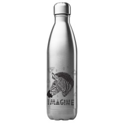 Bouteille gourde isotherme acier inox 500 ml imprimé illustration Zebre