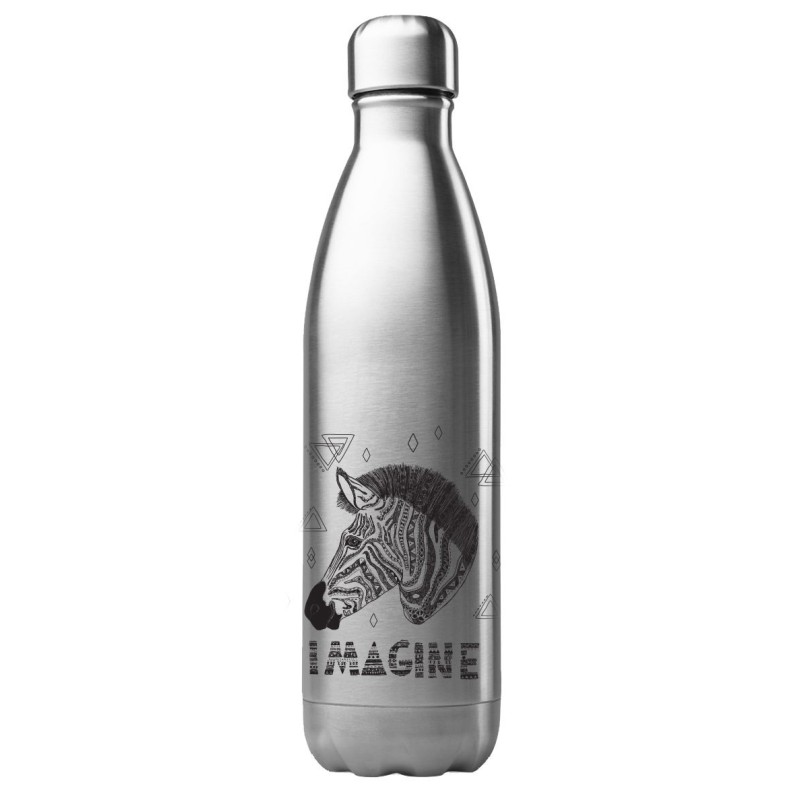 Bouteille gourde isotherme acier inox 500 ml imprimé illustration Zebre