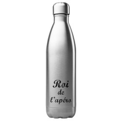 Bouteille gourde isotherme acier inox 500 ml imprimé citation humour Roi de l'apéro