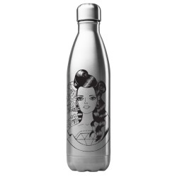 Bouteille gourde isotherme acier inox 500 ml imprimé Illustration art fille tatouage