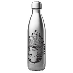 Bouteille gourde isotherme acier inox 500 ml imprimé Illustration art fille Indien
