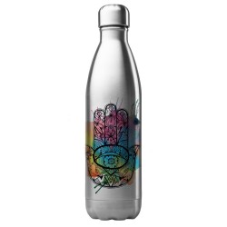 Bouteille gourde isotherme acier inox 500 ml imprimé Illustration Main fatma porte bonheur