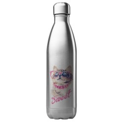 Bouteille gourde isotherme acier inox 500 ml imprimé Illustration chat