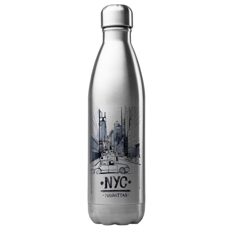 Bouteille gourde isotherme acier inox 500 ml imprimé Illustration New york city