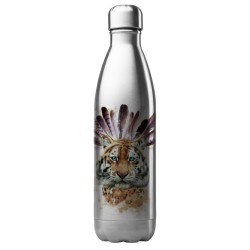 Bouteille gourde isotherme acier inox 500 ml imprimé Illustration Tigre indien