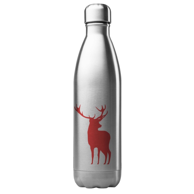 Bouteille gourde isotherme acier inox 500 ml imprimé Illustration cerf