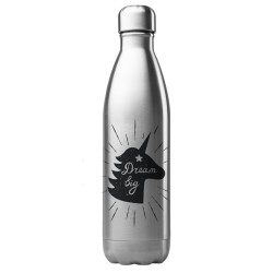 Bouteille gourde isotherme acier inox 500 ml imprimé Illustration Licorne
