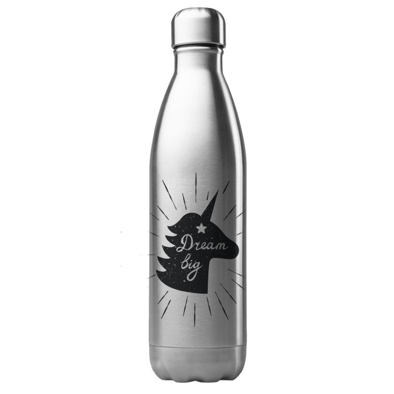 Bouteille gourde isotherme acier inox 500 ml imprimé Illustration Licorne