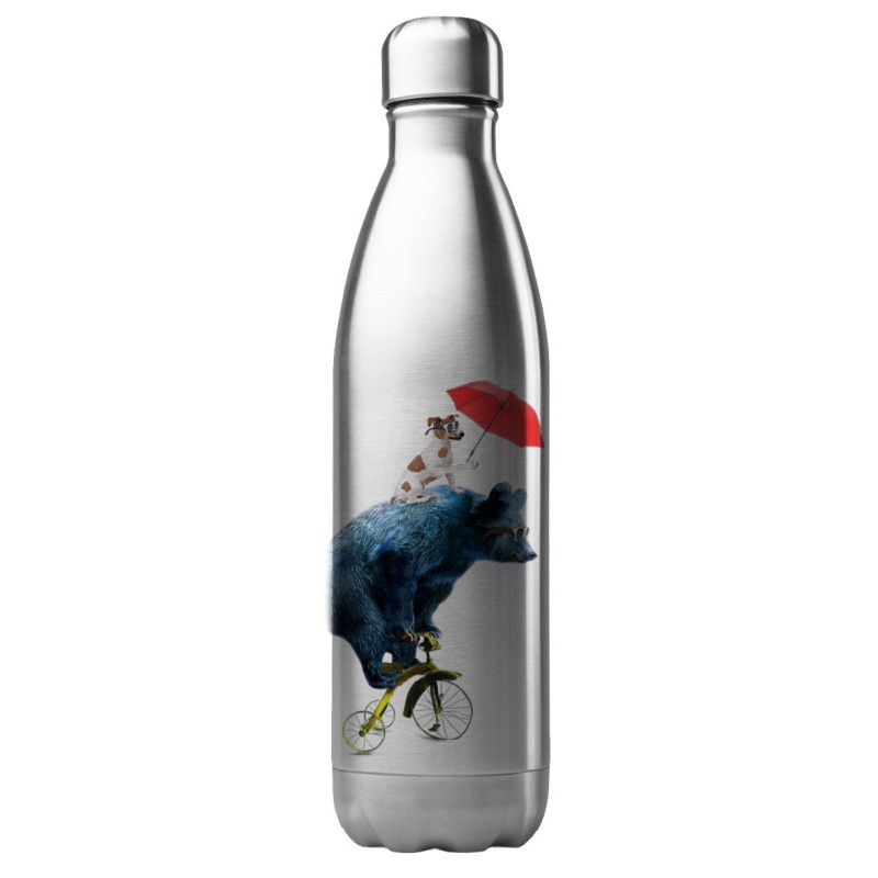 Bouteille gourde isotherme acier inox 500 ml imprimé Illustration animaux cirque