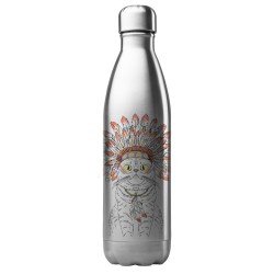 Bouteille gourde isotherme acier inox 500 ml imprimé Illustration Chat indien