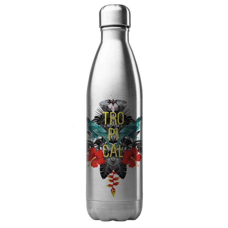 Bouteille gourde isotherme acier inox 500 ml imprimé Illustration Tropical