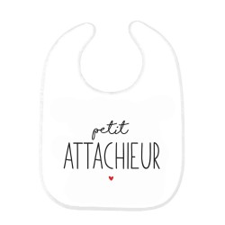 Bavoir bébé imprimé citation naissance humour Petit attachieur