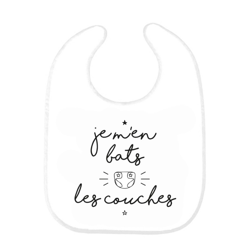 Bavoir bébé imprimé citation naissance humour Je m'en bats les couches