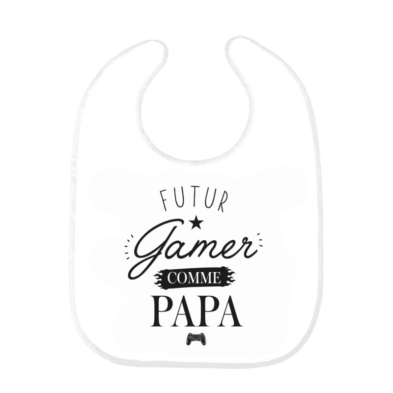 Bavoir bébé imprimé citation naissance humour Futur gamer comme papa