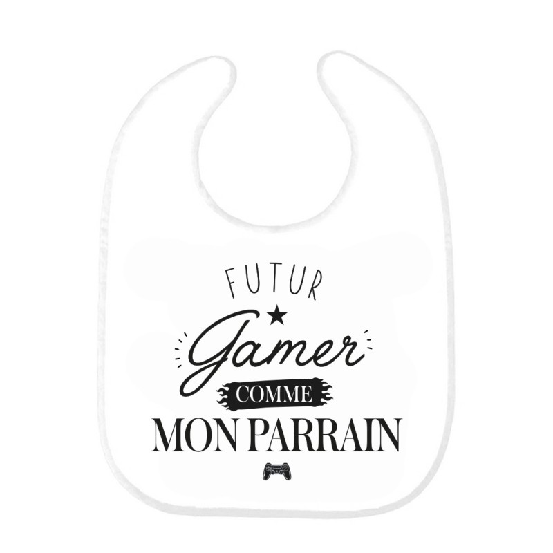Bavoir bébé imprimé citation naissance humour Futur gamer comme mon parrain