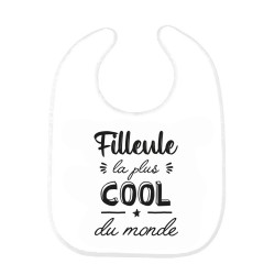 Bavoir bébé imprimé citation naissance humour Filleule la plus cool du monde