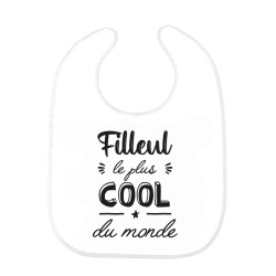 Bavoir bébé imprimé citation naissance humour Filleul le plus cool du monde