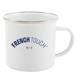 Mug Tasse Rétro en métal émaillé imprimé humour french touch