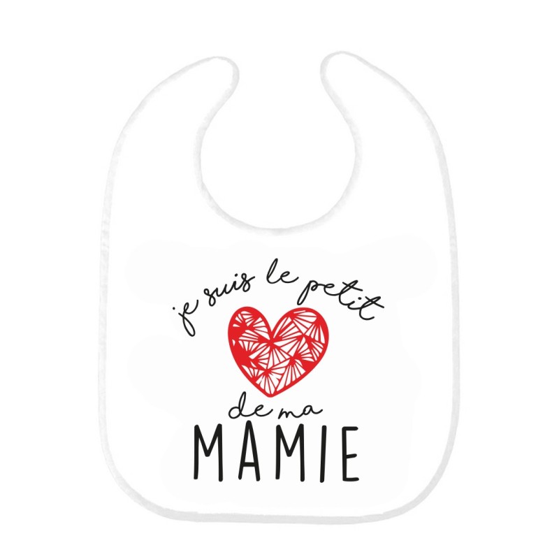 Bavoir bébé imprimé citation naissance humour Je suis le petit de ma mamie