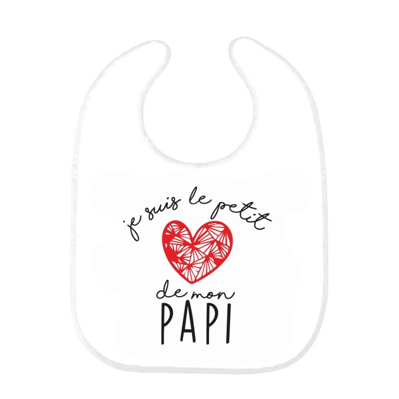Bavoir bébé imprimé citation naissance humour Je suis le petit de mon papi
