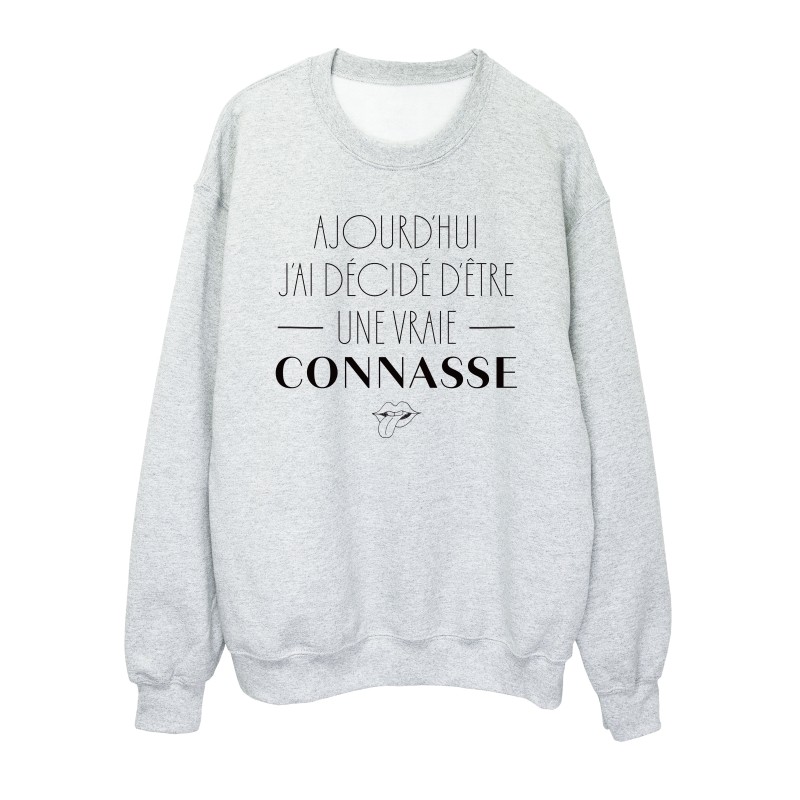 Sweat shirt imprimé citation Même les méchants rêvent d'amour