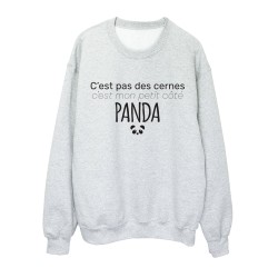 Sweat shirt imprimé citation C'est pas des cernes c'est mon coté panda