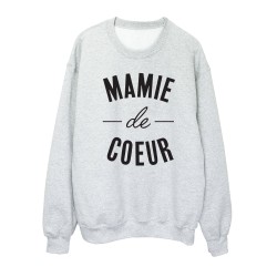Sweat shirt imprimé citation humour Mamie de coeur