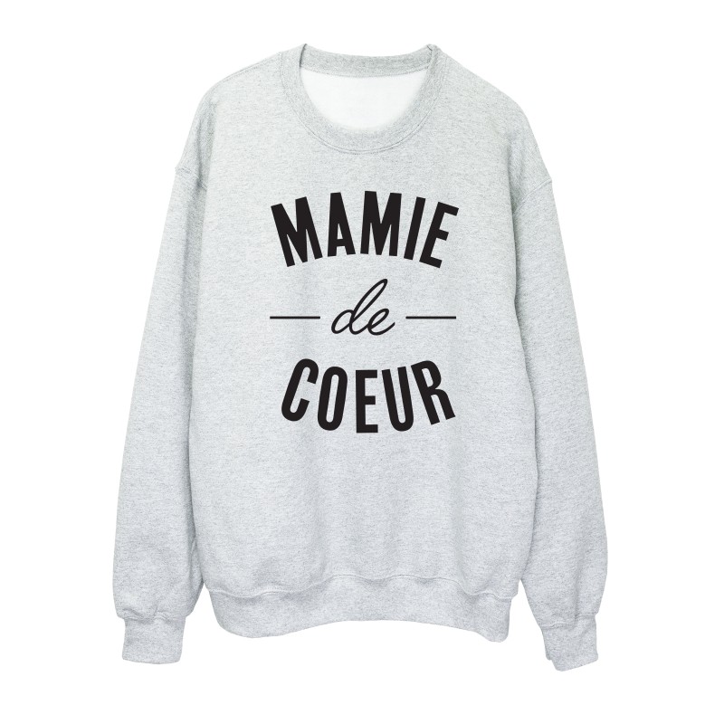 Sweat shirt imprimé citation humour Mamie de coeur