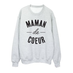 Sweat shirt imprimé citation humour Maman de coeur