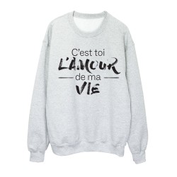 Sweat shirt imprimé citation humour C'est toi l'amour de ma vie