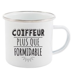 Mug Tasse Rétro en métal émaillé imprimé humour citation Infirmière plus que formidable