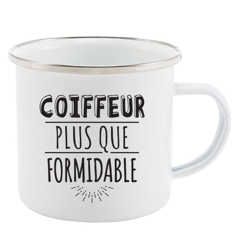Mug Tasse Rétro en métal émaillé imprimé humour citation Infirmière plus que formidable