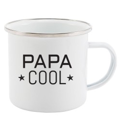 Mug Tasse Rétro en métal émaillé imprimé humour citation fête des pères Papa cool