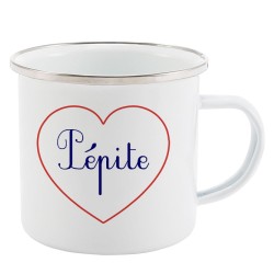 Mug Tasse Rétro en métal émaillé imprimé citation Pépite