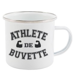 Mug Tasse Rétro en métal émaillé imprimé citation Athlète de buvette